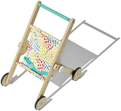 Wooden Toy Doll Stroller for Pretend 