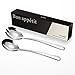 FOXAS Salad Servers 7.7-inch,Salad Fork and Spoon Set 18/8 Stainless Steel,Serving Tongs Set 304 Stainless Steel < Bon Appétit > Series