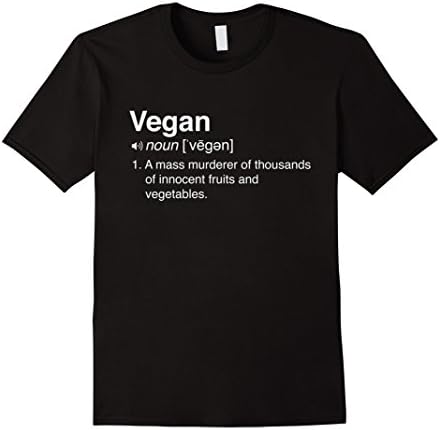 Mens Funny Vegan Definition T-Shirt Medium Black