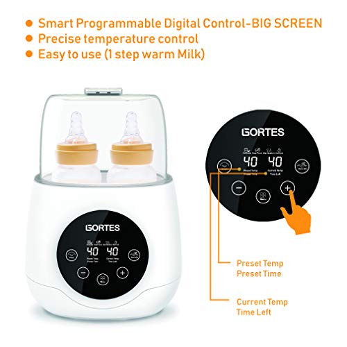 image for Gortes Baby Bottle Warmer, Deluxe Bottle Sterilizer & Smart Thermostat