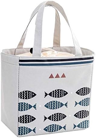 Akanksha Deal insulated Thermal Printed bag, Handy Thickness Large Capacity Lunch Bag Waterproof Food Storage Bag 1pc (Color-Grey, Size:- 19x13x20 cm)