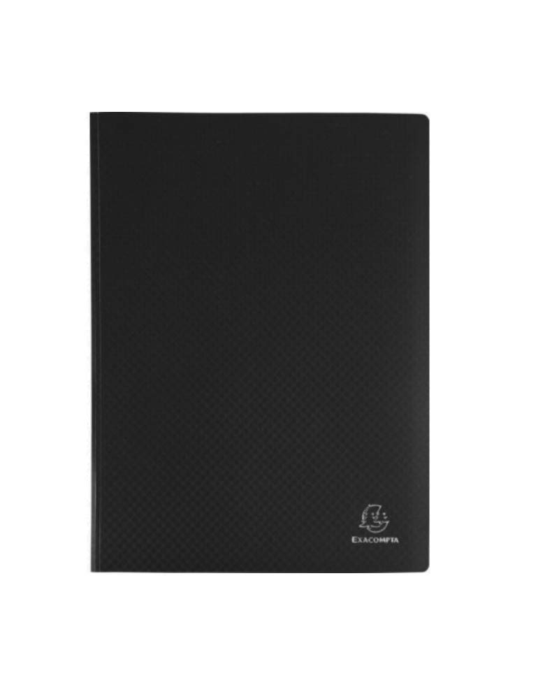 Exacompta - Ref 88111E - Semi-Rigid PP Display Book - Suitable for A4 Documents, Wipeable Cover, 500 Micron Polypropylene, 100 Pockets, 200 Viewing Pages - Black Cover