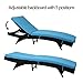 Peachtree Press Inc Peach Tree Outdoor Patio PE Rattan Wicker Adjustable Chaise Lounge Chair w/Blue