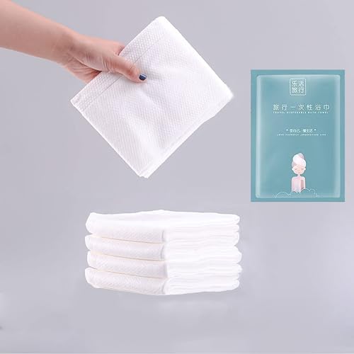 Nalacal 6Pcs Disposable White Cotton Bath Towels, Large Shower Towels In Single-Use Hygienic For Travel