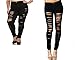 Women’s Plus Size Blue/Black Denim Jeans Skinny Ripped Distressed Pants