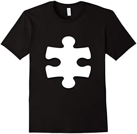 Men's White Puzzle Piece for Social Justice Warriors Medium Black