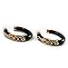 Black Resin Gold Snake Hoop Earrings - 5cm Diameter