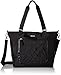 Pocket Laptop Tote Top Handle Bag, BLACK QUILT, One Size