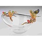 Keren Kopal Two Birds on Glass Plate Faberge Styled Trinket Box by Home Decor Decorative Box