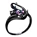 Bamos Jewelry Womens Rainbow Lab Topaz Promise Black Gold Ring Engagement Wedding Gift Rings for Her Size 5-11