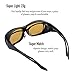 Night Vision Glasses HD Yellow Polarized for Driving Wrap Around Sunglasses Over Prescription Eyewear Anti Glare (Cloth & Strap Included)