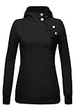 DJT Women's High Collar Long Sleeve Hooded Sweatshirt