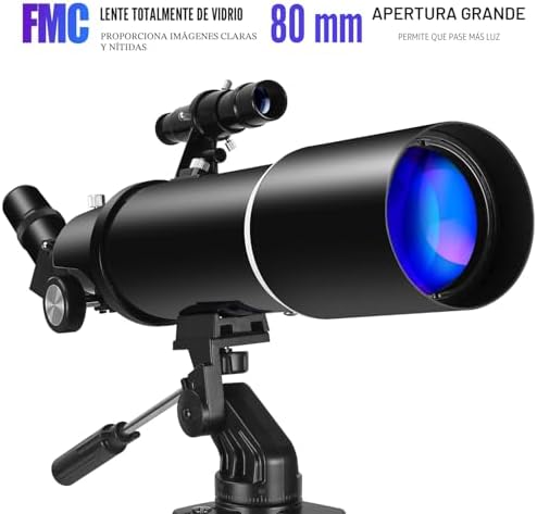 Telescopio de astronomía para Adultos, 80 mm de Apertura, 600 mm, portátil, para Principiantes y niños, con trípode, Adaptador de teléfono, Mochila
