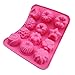 niceeshop(TM) 12 Cavity Flowers Silicone Non Stick Cake Bread Mold Chocolate Jelly Candy Baking Mould+Free niceEshop Cable Tie