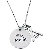 Sportybella Softball Necklace, Personalized Engraved Softball Charm Pendant, Custom Softball Charm Jewelry Gifts for Softballr Players, Teams, Mom, Coach