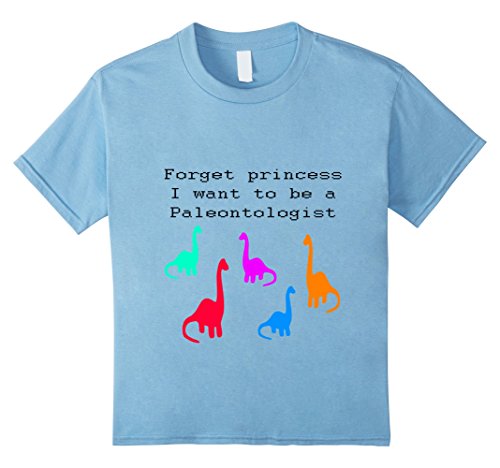 Kids Forget princess I want to be a paleontologist t-shirt 6 Baby Blue