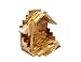 Holy Land Market Olive Wood Nativity Scene - Inspirational Indoor Nativity Set with Plain Roof Stable, 12 Hand-Carved Pieces - Authentic Wooden Nativity Set for Christians, 8x7 3/8 Inches