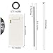 Senneny 2 Pack Collapsible Reusable Drinking Straws Stainless Steel Premium Food-Grade Folding Drinking Straws Keychain Portable Set with Hard Case Holder & Cleaning Brush (White & White)