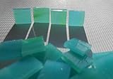 FortySevenGems 100 Pieces Stained Glass Mosaic Tiles 1/2-Inch Teal Opaque Mix Swirl Glass Textured