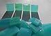 FortySevenGems 100 Pieces Stained Glass Mosaic Tiles 1/2-Inch Teal Opaque Mix Swirl Glass Textured