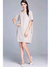 Tamaño vestido de verano suave lino y algodón Loose Plus tamaño vestido Y58