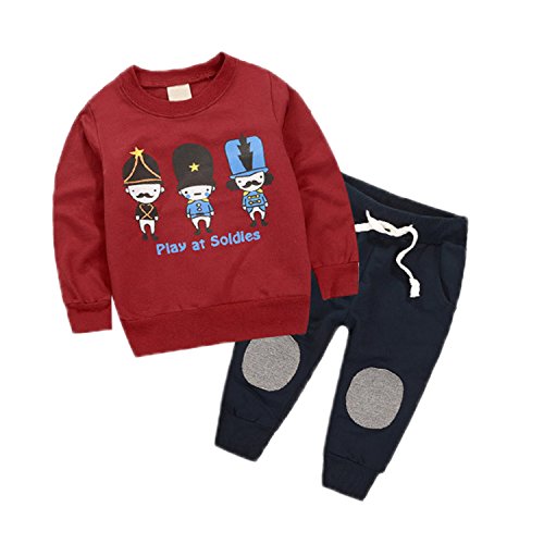 Baby Girl 2pcs Set Soft Cotton Sweater Soldiers with Bus Pattern Tops+Long Pants