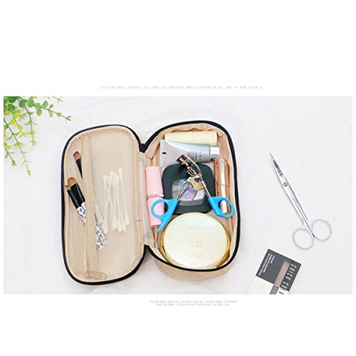 JAKAGO Zipper Carry Case pencil Cases Multi-function Make-up Pouches Large Capacity Travel Storage Bag for Men Women School College (Black ) - Thumbnail 5
