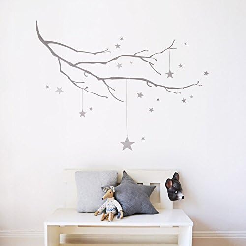 Winter Branch with Stars Fabric Wall Decal