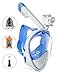 Full Face Snorkeling Mask 2017 Anti-fog Anti-leak Full Dry Free Breathing Snorkel Mask For Adults and Youth Kids 180° View Panoramic Original Second Gerneration By Ladylala