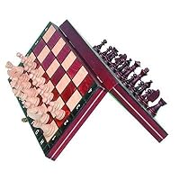 Wegiel Handmade European Travel Magnetic Chess Set - Wooden 10.4 Inch Board With Carved Wood Pieces