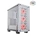 CORSAIR CRYSTAL 460X RGB Compact Mid-Tower Case, 3 RGB Fans, Tempered Glass - White