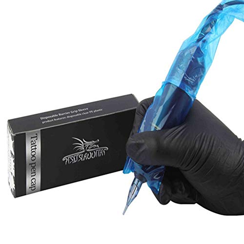 Ocamo 200 Pcs/box Disposable Barrier Grip Sleeves For Tattooing, Portable Tattoo Machine Bag Cover Tattoo Accessories