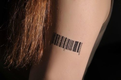 Classical Bar Code Girl Tattoo Temporary Stickers G024