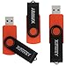 XINWAY 16GB USB 2.0 Flash Drives Thumb Drive Memory Stick, (5 Pack Five Colors: Black White Blue Green Orange)