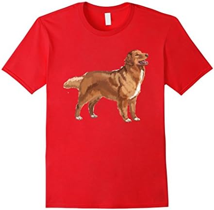 Men's Nova Scotia Duck Tolling Retriever Dog T Shirt I Love Toller Medium Red