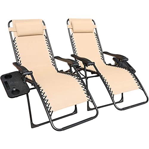 GOLDSUN Zero Gravity Chair Patio Folding Lawn Lounge Chairs Outdoor Foldable Camp Reclining