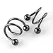PiercingJ - 2pcs Stainless Steel Twist Ear Plug Earring Spiral Helix Stud Lip Nose Ring Body Piercing 16Ga (Black)