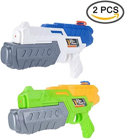 AMGlobal Super Soaker Blaster, Water Gun, Water Pistol, Beach Toys With 17 Feet Shooting Distance 9 Ounces Capacity For Kids For Swimming Party Bath Time, 2 Pack