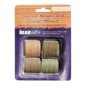 4 Spools Super-lon #18 Cord Ideal for Stringing Beading Crochet and Micro-macram Jewelry Compatible with Kumihimo Projects S-lon Warm Mix