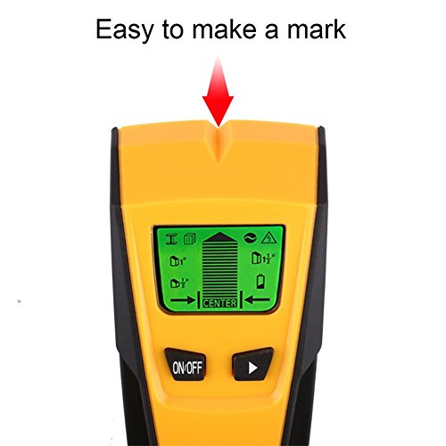 OWIKAR TH-210 3 in 1 LCD Backlight Stud Metal AC Live Wire Finder Electronic Stud Wall Finder Detector Scanner, High Precision, Long-Lasting And Lightweight Design (Yellow) - Thumbnail 5