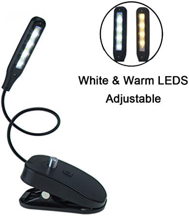 Desk Lamp Adjustable Reading Book Light Rechargeable LED Table Clip on Light for Books, Kindle, Bedside, Night, Living Room, Bedrooms,cool & warm LED