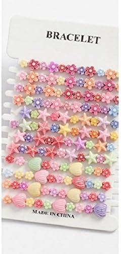 Talbot Fashion Card of 12 children's resin bracelets, multi coloured, 3 designs mixed per card
