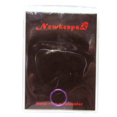 NewkeepsR 18G 13mm Purple Anodized Hinged Clicker Nose Hoop Ring 316L Steel Seamless Segment Sleeper Earringss Piercing