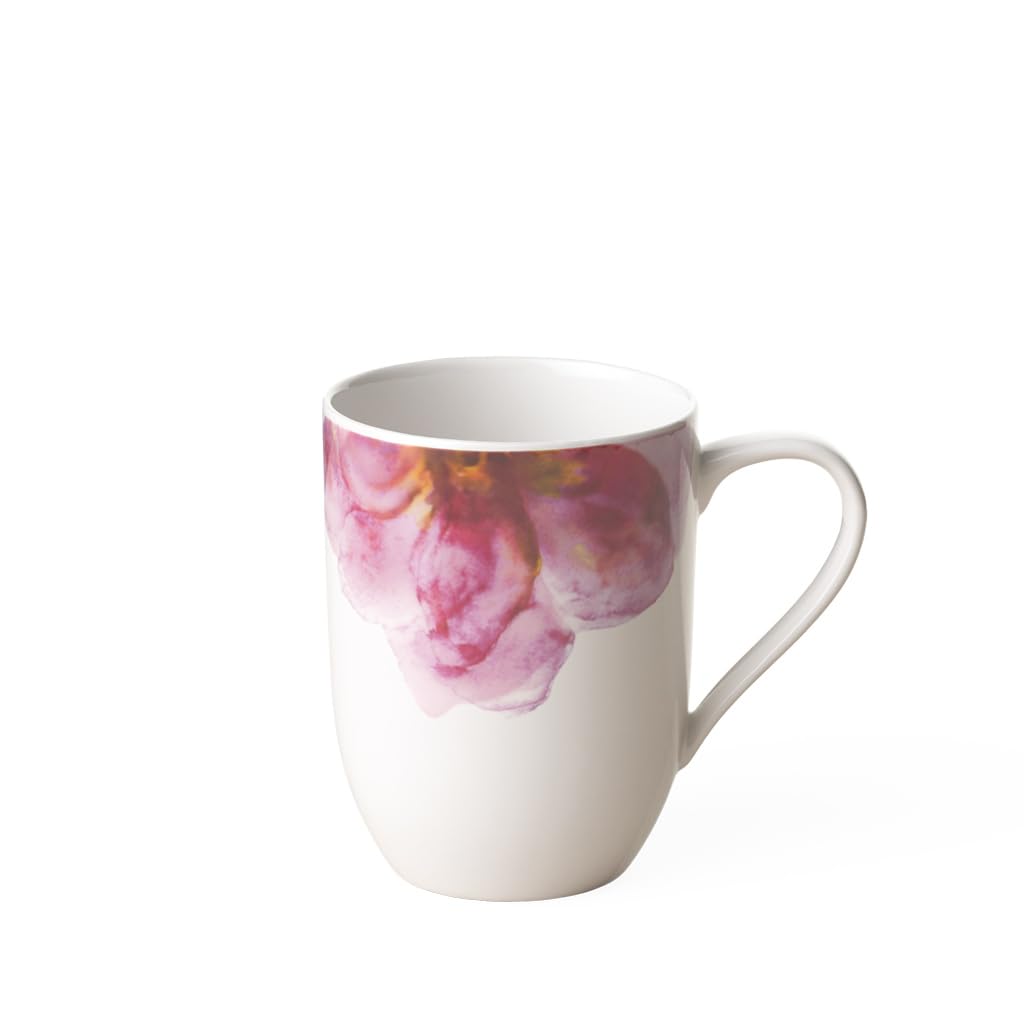 Villeroy & Boch - Rose Garden Mug, 340 ml, Premium Porcelain, White/Pink, Floral