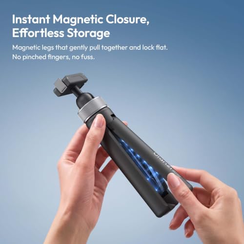 ULANZI MT95 Mini trípode para dji Action 5 Pro/4/3/Osmo 360 (dji Osmo Action 5 Pro/4/3/Osmo 360) | Liberación rápida magnética, cabezal de bola dual de 360°, trípode 3 en 1 para cámaras DJI Action 5 Pro 4 3 y Osmo 360