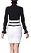 DEARCASE Elegant Stand Collar Lotus Leaf Ruffle OL Top Blouse Shirt Black S
