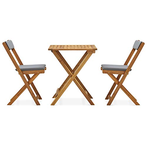 Tidyard 3-TLG.Bistro-Set Bistroset Mit Auflagen Sitzgruppe Balkonset Gartengarnitur Terrassenmöbel Balkonmöbel… – Bild 3