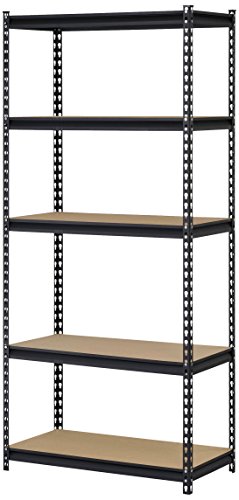 Edsal ur341472blk steel storage rack, 5 adjustable shelves, 3200 …