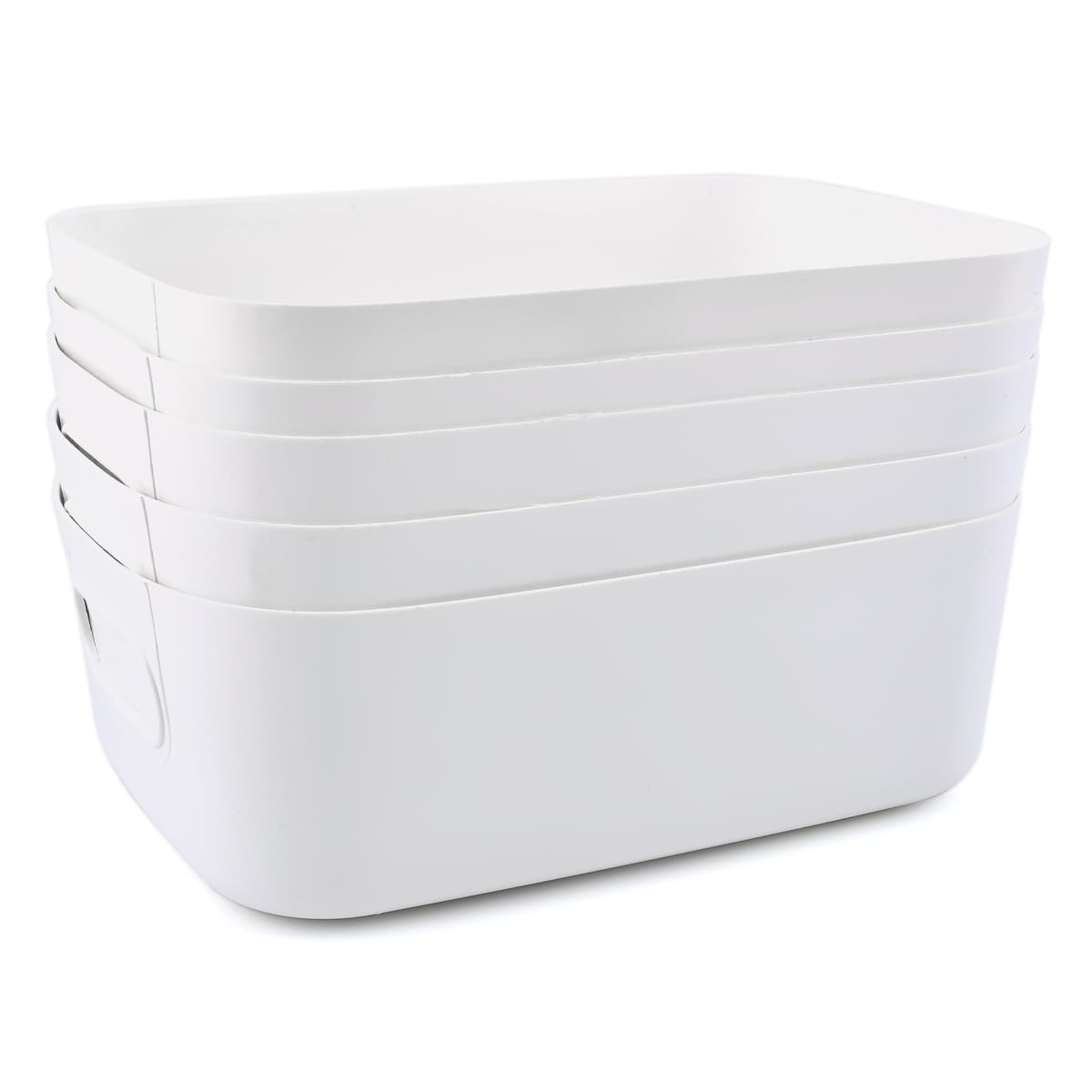 OctBird 5 White Storage Boxes Kitchen Cupboard Storage Boxes Plastic Storage Box Small Cupboard Tidy Boxes White Plastic Storage Kitchen Storage Baskets Storage Baskets