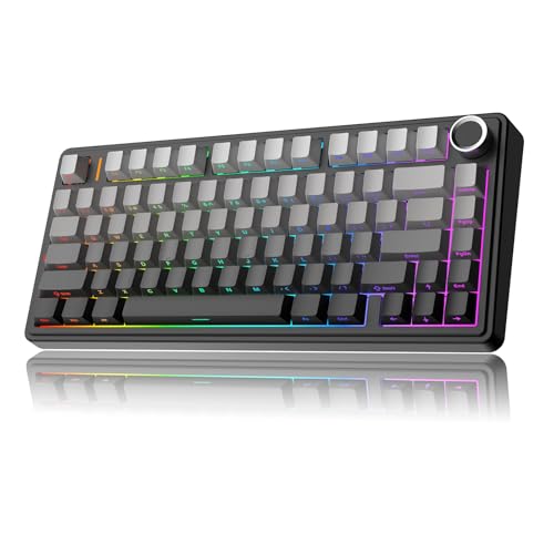 MechLands Aula F75 PRO 75% Mechanische Custom Creamy Tastatur, BT5.0/USB-C/2.4GHz Wireless Gaming Tastatur, Gasket Structure, Knopf, RGB, Reaper Switc
